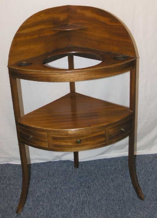 Georgian Mahogany Corner Washstand