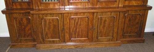 fig 1. LARGE VICTORIAN 5 DOOR BREAKFRONT BOOKCASE