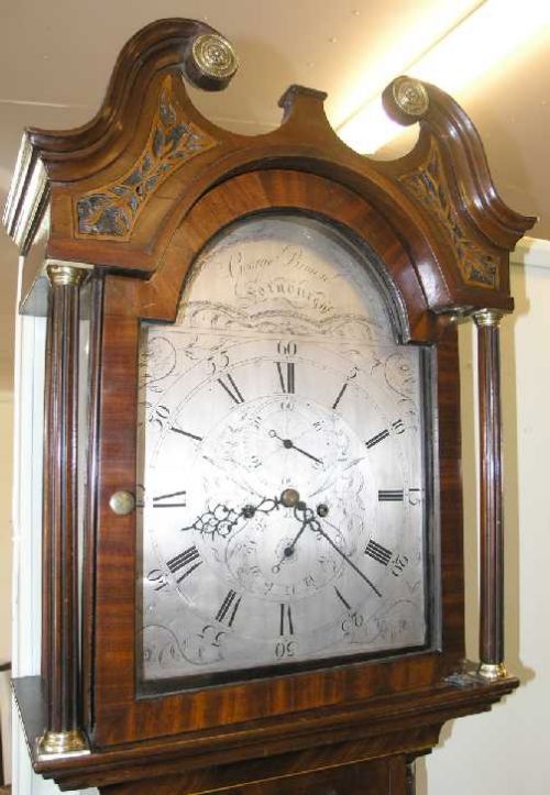 fig 1. GEORGIAN SCOTTISH MAHOGANY 8 DAY LONGCASE CLOCK 