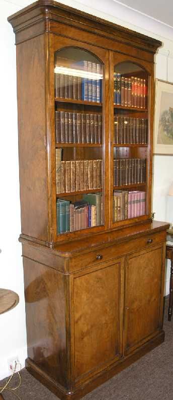 Quality Victorian Walnut Glazed Bookcase
