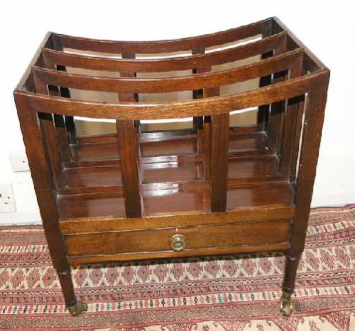 George III Mahogany Canterbury with Drawer