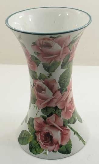 Huge Wemyss Ware Waisted Vase. Rose Pattern