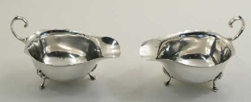 Good Pair George V Silver Sauce Boats