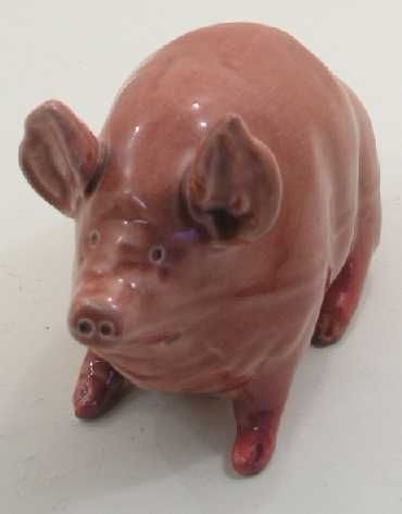Small Scottish Wemyss Ware Pink Glaze Pig