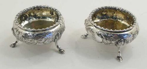 Fine Pair of London Silver Salts. 1849
