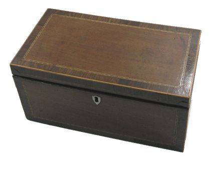 Georgian Mahogany & Rosewood Banded Tea Caddy