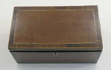 fig 1. GEORGIAN MAHOGANY & ROSEWOOD BANDED TEA CADDY