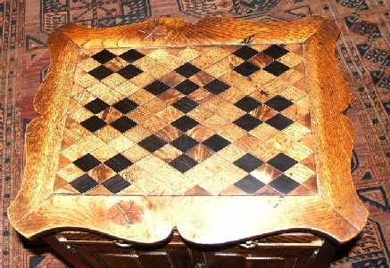 fig 1. VERY UNUSUAL CONTINENTAL OAK & INLAID CABINET