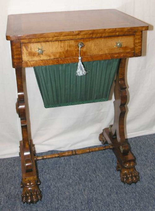 Regency Scottish Birds-eye Maple Work Table