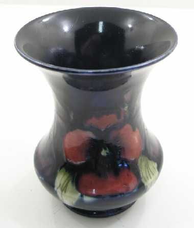 Moorcroft England Pansy Design Blue Vase