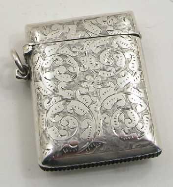 Victorian Sterling Silver Vesta Case. 1898