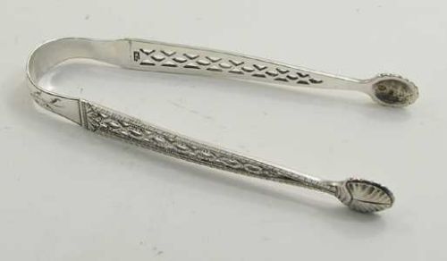 Fine Pair 18th Century Silver Sugar Tongs
