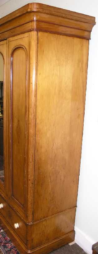 fig 1. GOOD VICTORIAN DECORATED PINE WARDROBE. UN-TOUCHED.