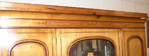 fig 2. GOOD VICTORIAN DECORATED PINE WARDROBE. UN-TOUCHED.
