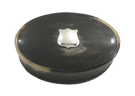 1900'S Scottish Horn & Silver Patch Box