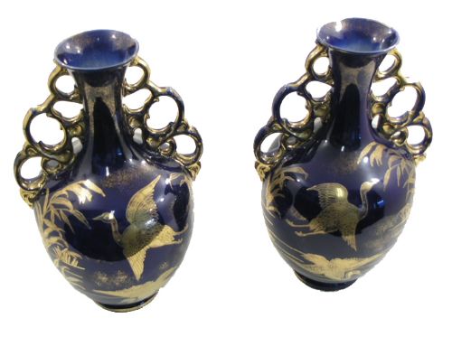Large Decorative Pair of Lustre Vases. A G Harley Jones