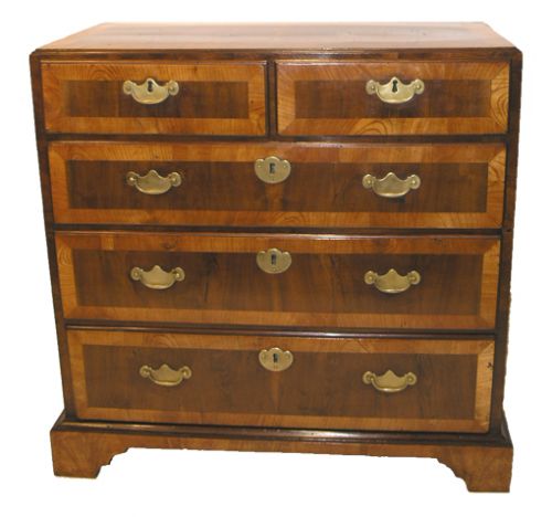 Fine & Rare 30" Wide George I Walnut Chest of Drawers