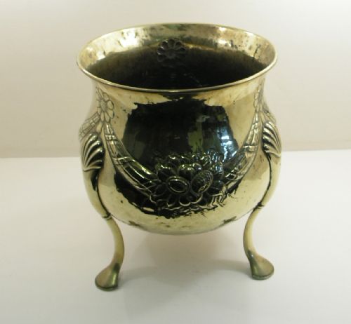 Large Victorian Brass Standing Jardinere