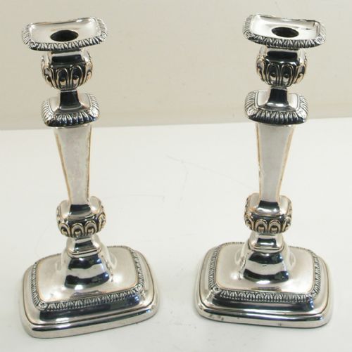 Good Pair 19th Century Silver Plated Candlesticks