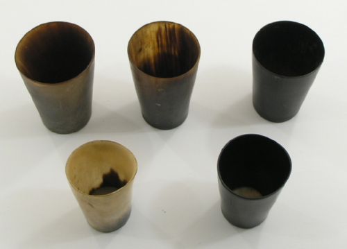 5 Various 19th Century Scottish Horn Beakers