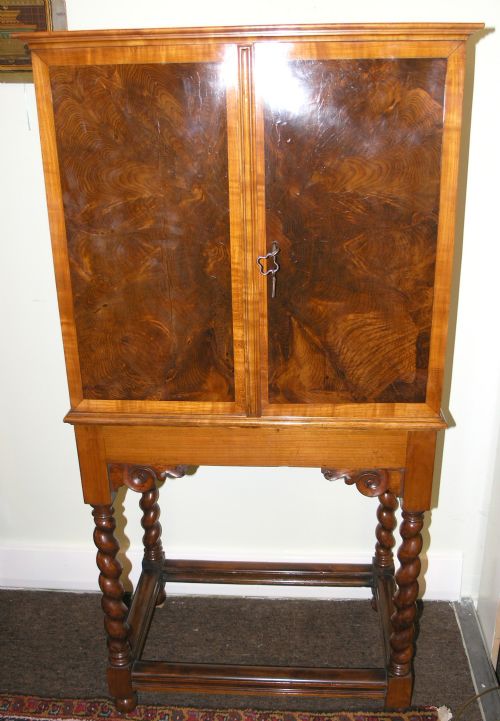 Rare 17th Century Yew-wood Cabinet on Stand