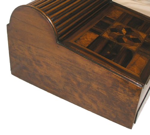 fig 2. FINE GEORGIAN CAMPAIGN WRITING BOX. PARQUETRY TOP