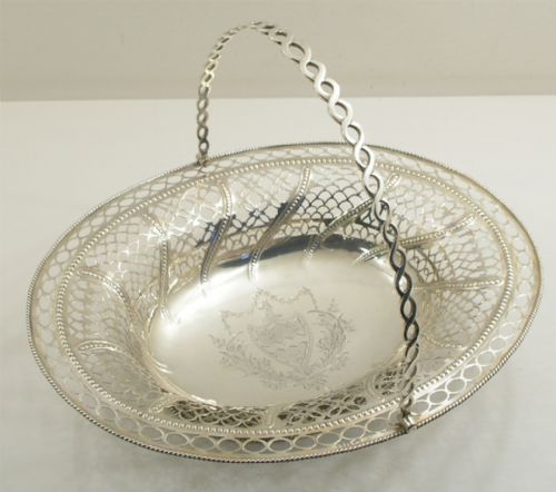 Large 18th Cent Silver Fruit Basket. London 1773