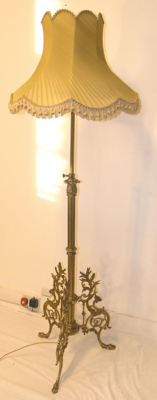 Fine 19th Century Gilded Brass Standard Lamp
