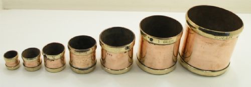 Good Set of 7 Victorian Indian Colonial Measures