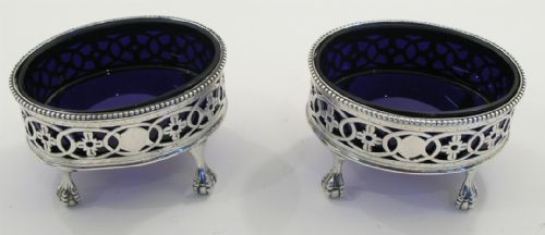 Good Pair of 18th Century Silver Salt Cellars. 1790