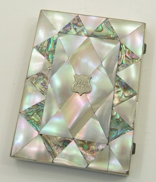 Victorian Mother-of-pearl Card and Memo Case. C. 1870