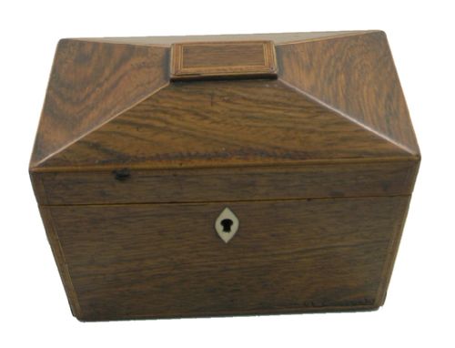 Georgian Rosewood & Inlaid Tea Caddy. C. 1820
