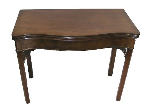 George III Concertina Action Serpentine Card Table