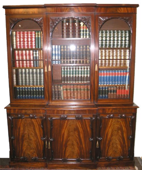 William IV Scottish Mahogany Breakfront Bookcase
