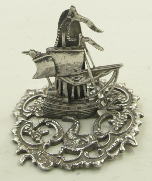 Rare Southsea Silver Ship Menu Holder. London 1905