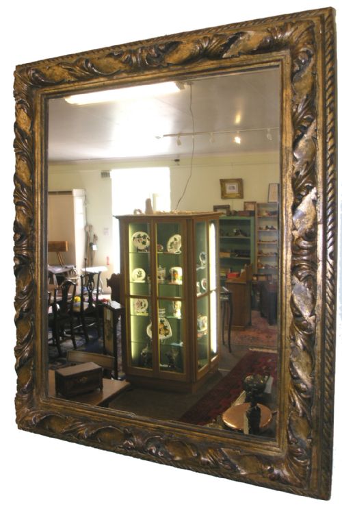 19th Century Carved Wood Gilt Mirror. C. 1840