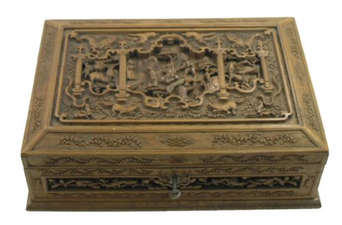 Late 19th Century Chinese Carved Jewellery Box