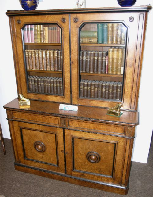 Victorian Pollard Oak Bookcase. Makers Stamp. C. 1880