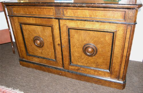 fig 1. VICTORIAN POLLARD OAK BOOKCASE. MAKERS STAMP. C. 1880