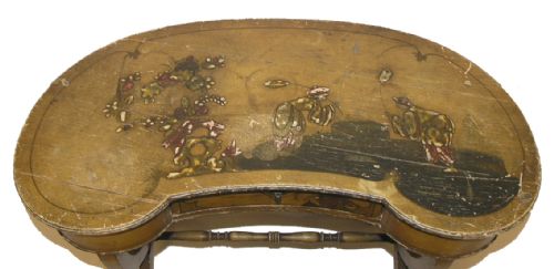 fig 1. FRENCH KIDNEY SHAPE ORIGINAL PAINTED TABLE. C. 1900