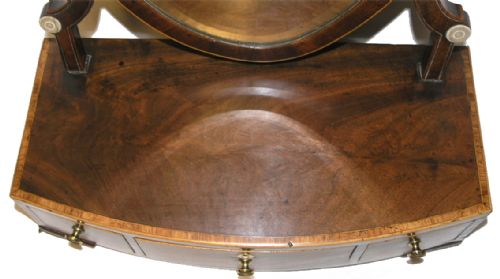 fig 1. FINE GEORGE III MAHOGANY SHIELD SHAPE TOILET MIRROR