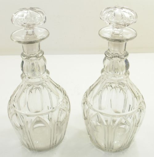 Fine Pair of Georgian Glass Decanters. C. 1825