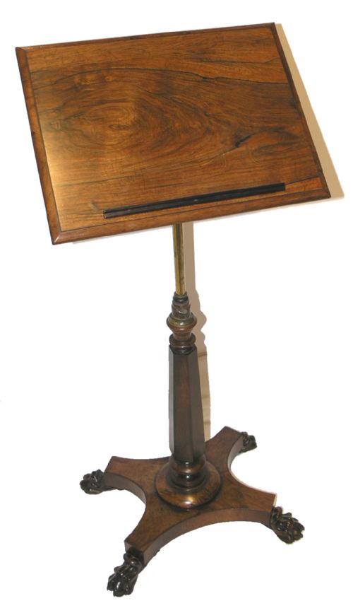 Regency Rosewood Adjustable Reading Table. C. 1825