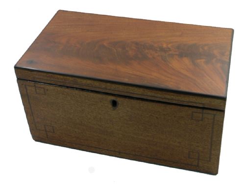 Georgian Scottish Mahogany Tea Caddy with Canisters