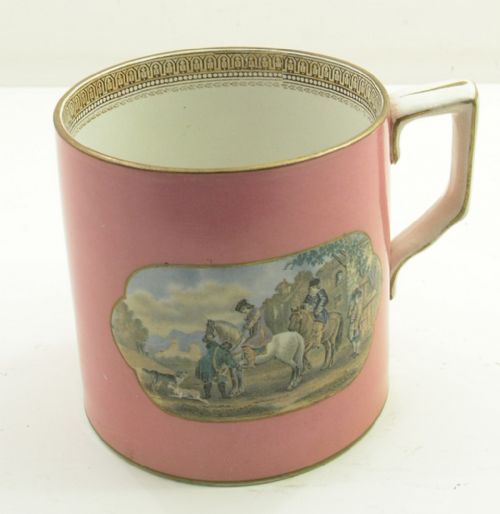 Large 19th Century Prattware Transfer Printed Mug