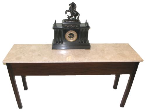Georgian Marble Topped Mahogany Narrow Hall Table