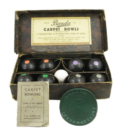 Complete Boxed Set of Scottish Carpet Bowls