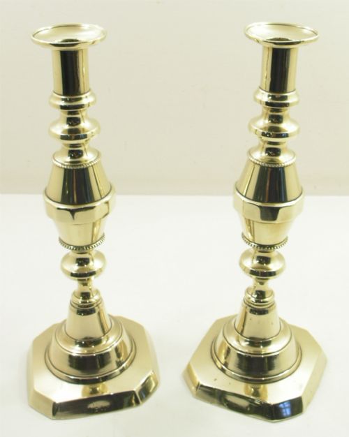 Rare Pair of "The 1901" Brass Candlesticks