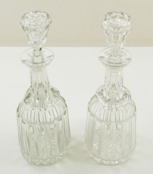 Good Pair of Edwardian Cut Glass Decanters