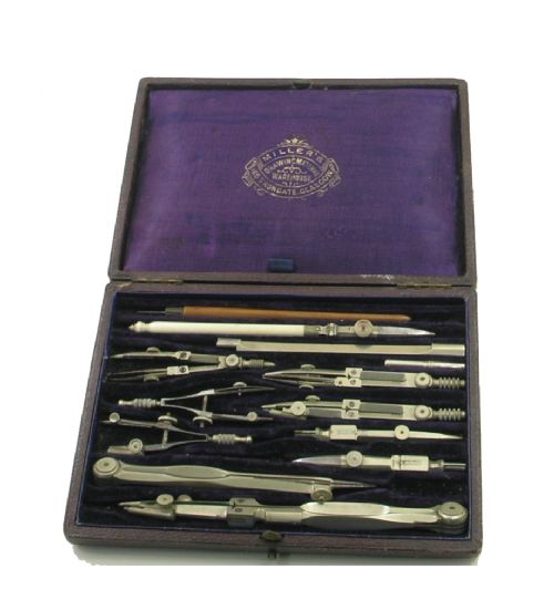 Good Set of German Silver Drawing Instruments